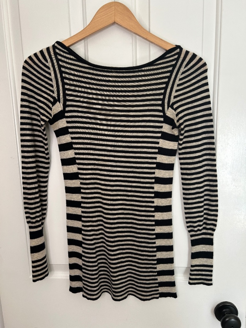 Free People striped long-sleeve knit tunic top wool blend sweater - XS